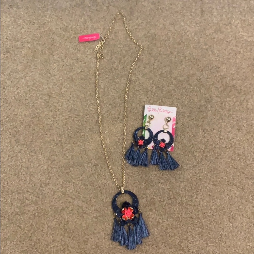 Lilly Pulitzer earrings and necklace set